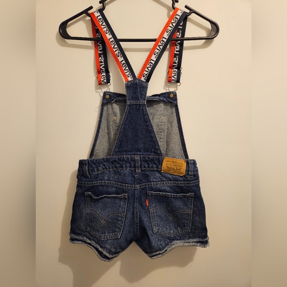 Levis Girl's Denim  Bib Overall Jean Shorts Size 10R #G-11 - Picture 3 of 9